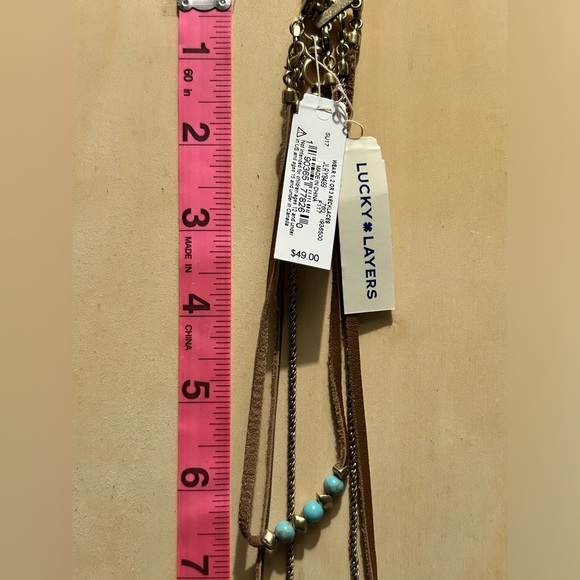 Lucky Brand layers wear 1,2or 3 leather,faux turquoise,silver NWT - Picture 8 of 10
